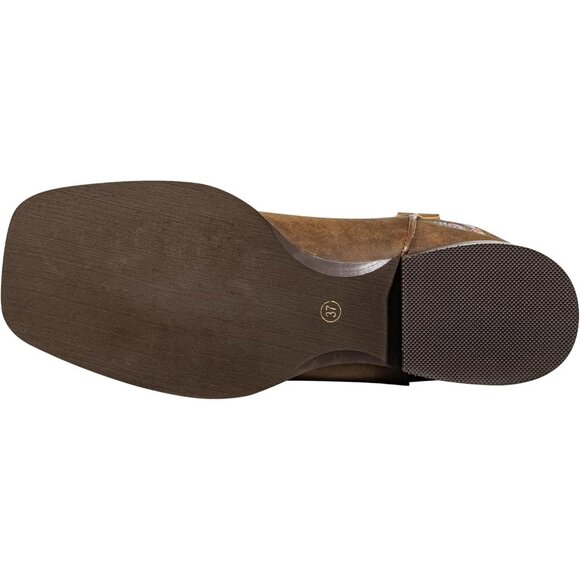 SheSole Western Boots Women's Tan Faux Leather Fashion Square Toe Wide Mid Calf - Picture 9 of 9